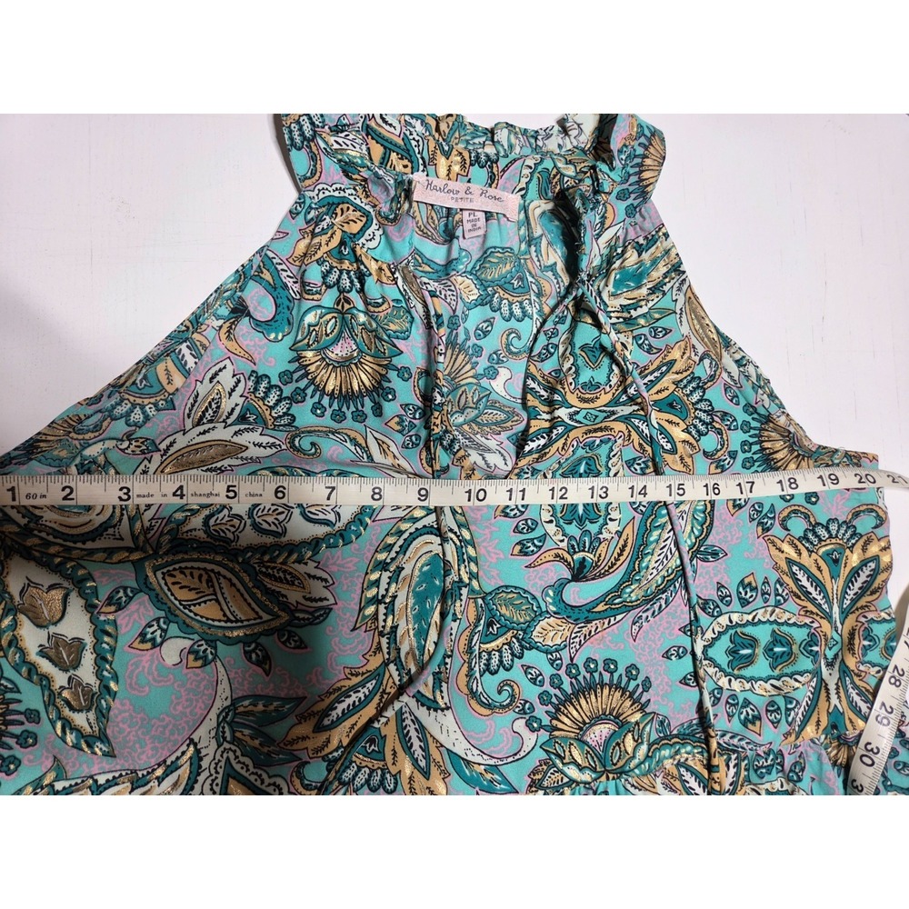 Harlow & Rose Halter Maxi Dress Paisley Print Sundress Cottagecore Romantic Boho - Picture 4 of 8